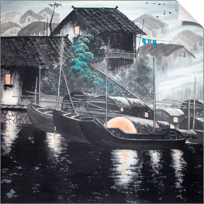 Купить и печать на заказ Картины на холсте Дом у воды