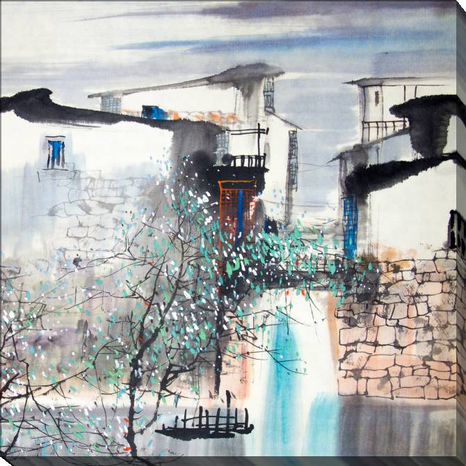 Paintings on canvas Series city on воде_2