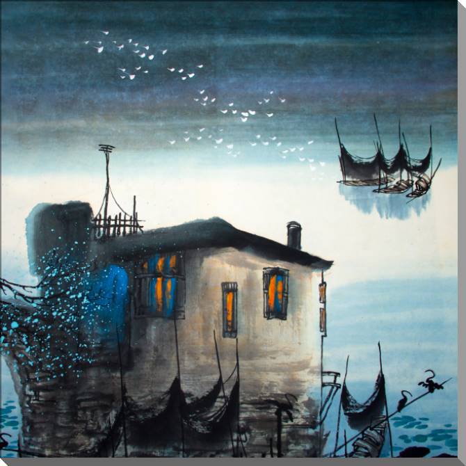 Купить и печать на заказ Картины на пластике, пеноркартоне Дом рыбака