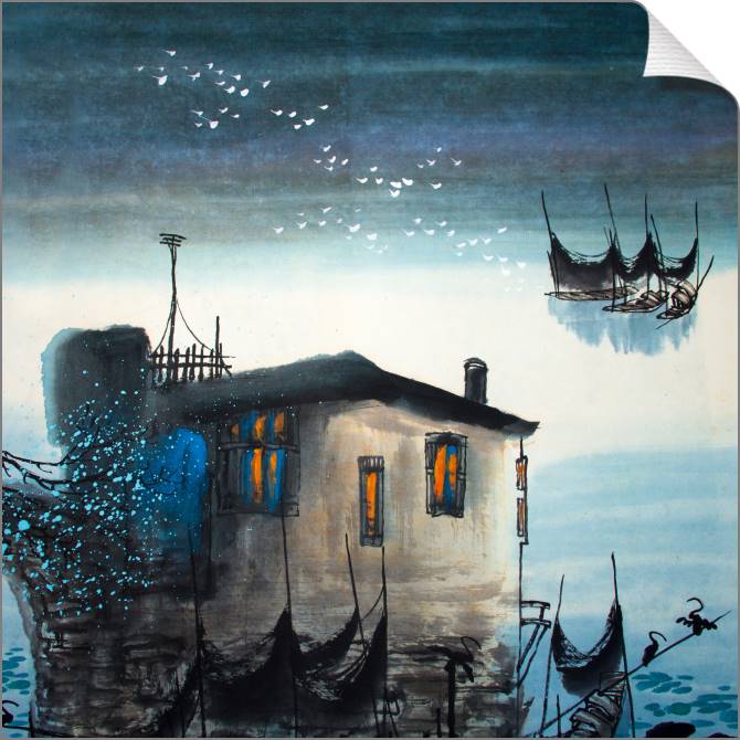 Купить и печать на заказ Картины на холсте Дом рыбака