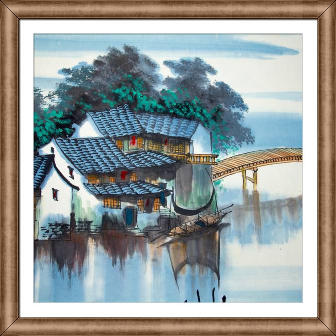 Картины в рамке, багете Series city on воде_6