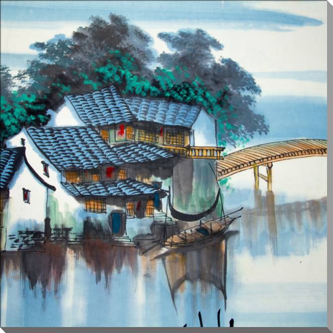 Купить и печать на заказ Картины на пластике, пеноркартоне Домик рыбака