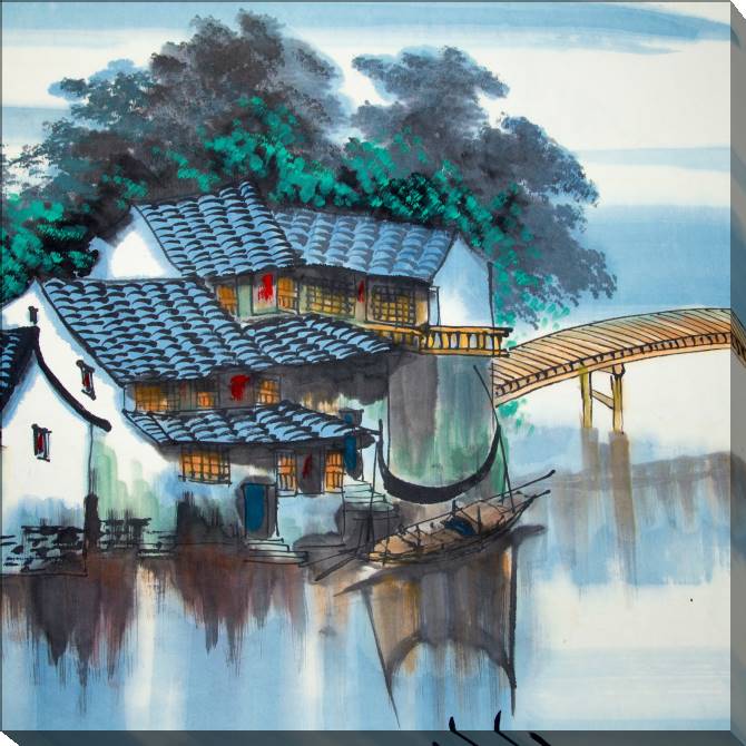 Paintings on canvas Series city on воде_6