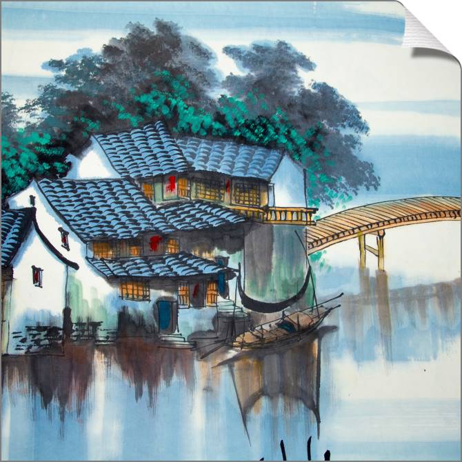 Купить и печать на заказ Картины на холсте Домик рыбака