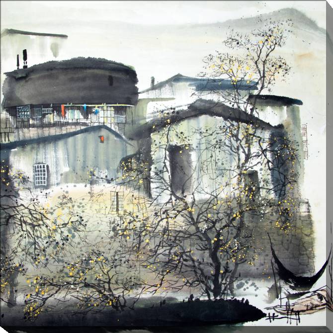 Paintings on canvas Series city on воде_7