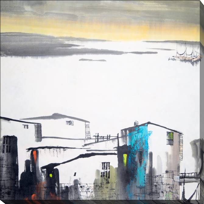Paintings on canvas Series city on воде_9