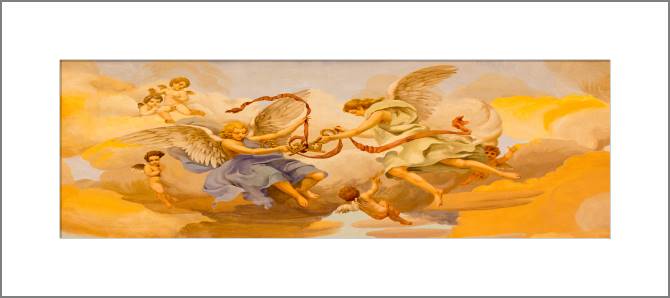 Купить и печать на заказ Картины, фото с паспарту Серия фреска религия 1