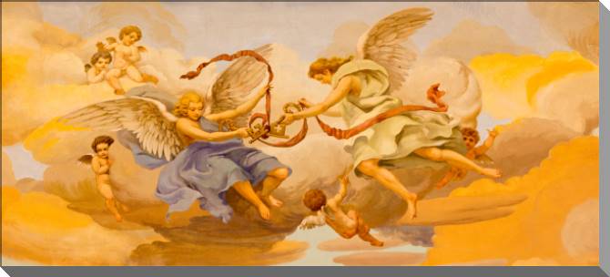 Купить и печать на заказ Картины на пластике, пеноркартоне Серия фреска религия 1