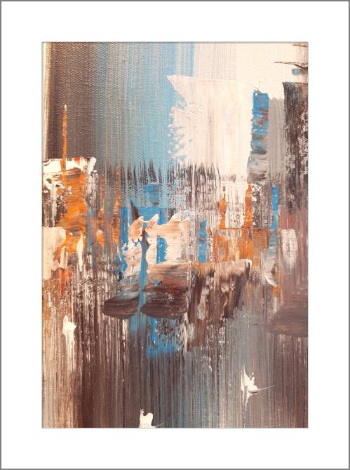 Купить и печать на заказ Картины, фото с паспарту Серая абстракция с голубыми мазками