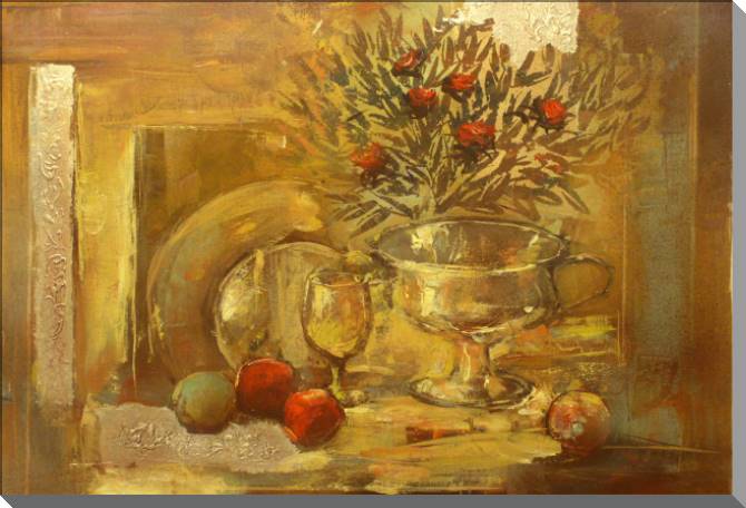 Купить и печать на заказ Картины на пластике, пеноркартоне Золотистый натюрморт