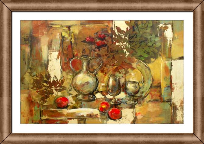 Купить и печать на заказ Картины на холсте Абстрактный золотой натюрморт