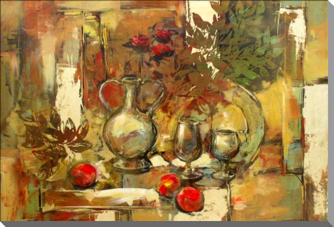 Купить и печать на заказ Картины на пластике, пеноркартоне Абстрактный золотой натюрморт