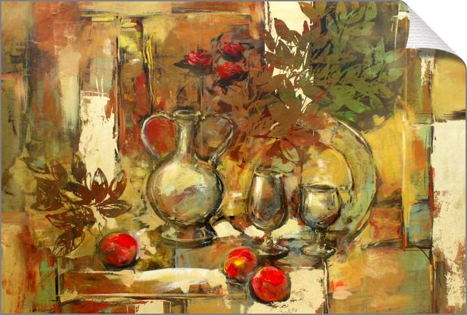 Купить и печать на заказ Картины на холсте Абстрактный золотой натюрморт