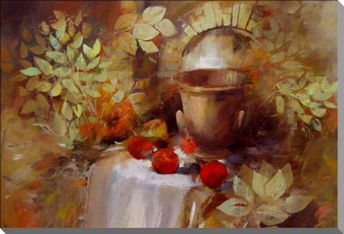 Купить и печать на заказ Картины на пластике, пеноркартоне Натюрморт в зеленых листьях