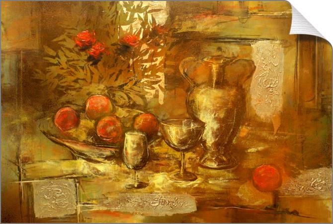 Купить и печать на заказ Картины на холсте Натюрморт в золотых тонах