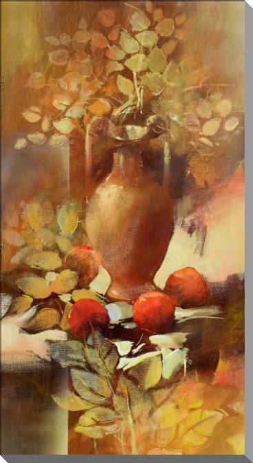 Купить и печать на заказ Картины на пластике, пеноркартоне Ваза с листьями