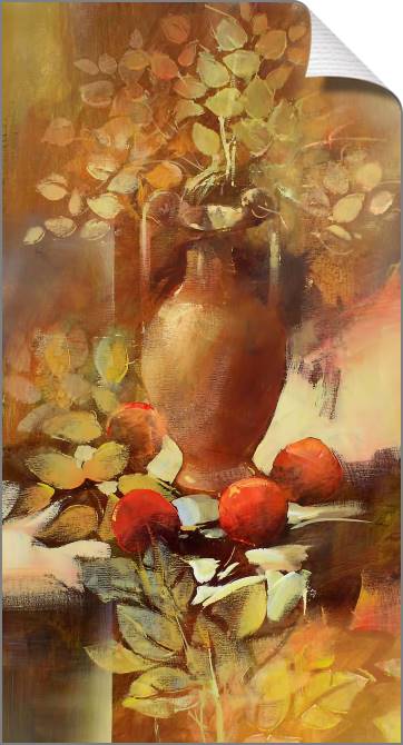 Купить и печать на заказ Картины на холсте Ваза с листьями