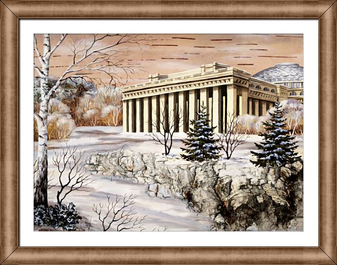 Картины в рамке, багете The series figure on бересте_1