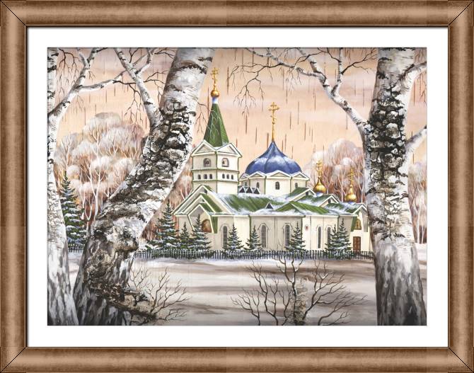 Картины в рамке, багете The series figure on бересте_2