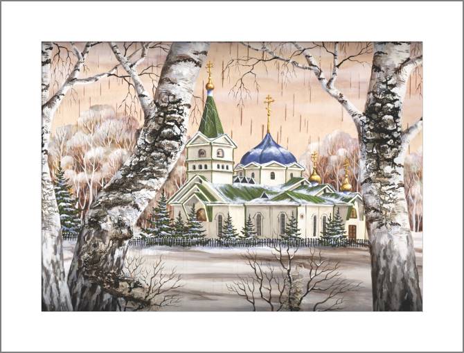 Картины, фото с паспарту The series figure on бересте_2