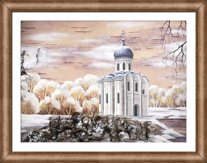 Картины в рамке, багете The series figure on бересте_3