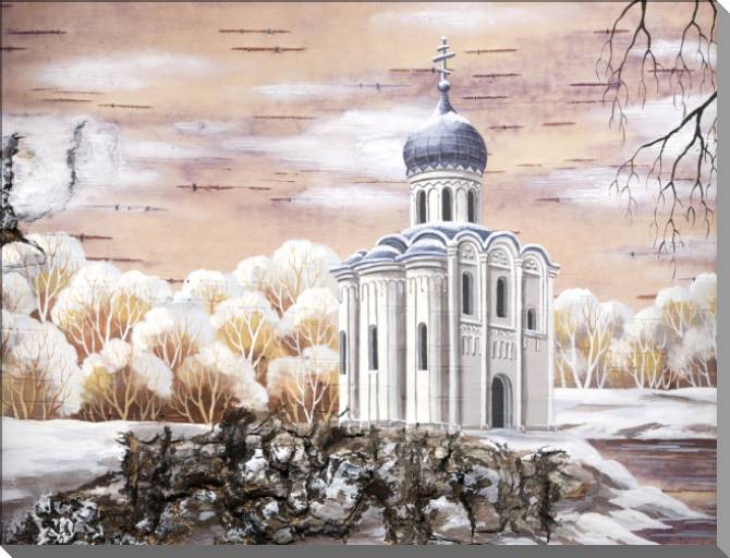 Купить и печать на заказ Картины на пластике, пеноркартоне Храм Покрова Пресвятой Богородицы на Нерли