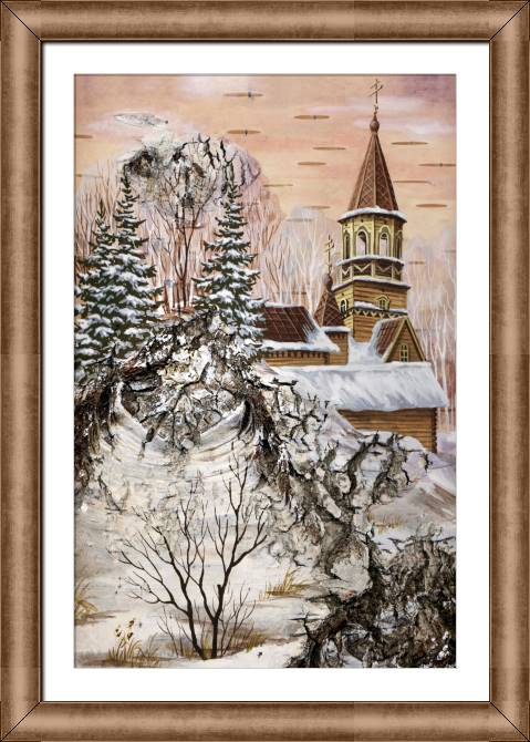 Картины в рамке, багете The series figure on бересте_6