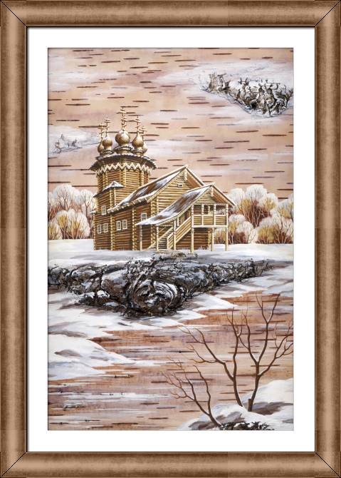 Картины в рамке, багете The series figure on бересте_7