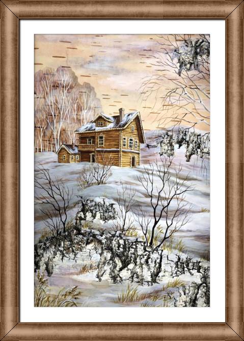 Картины в рамке, багете The series figure on бересте_8