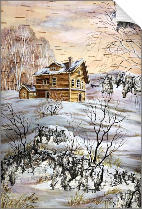 Купить и печать на заказ Картины на холсте Дом с деревянной резьбой