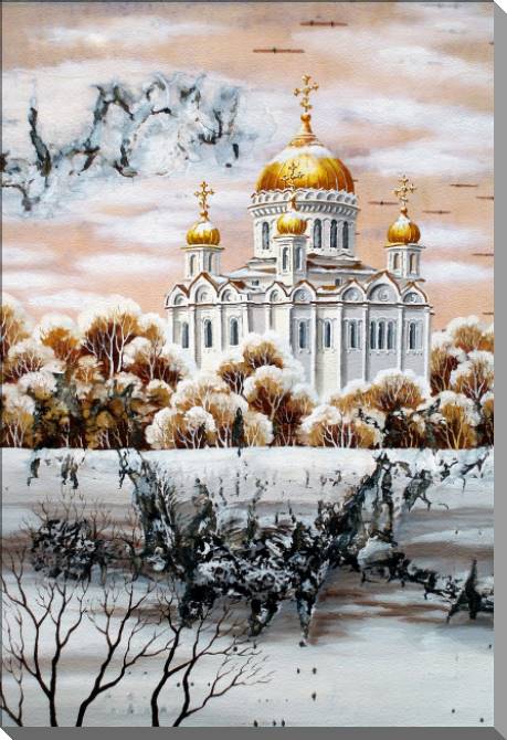 Купить и печать на заказ Картины на пластике, пеноркартоне Храм Христа Спасителя в Москве
