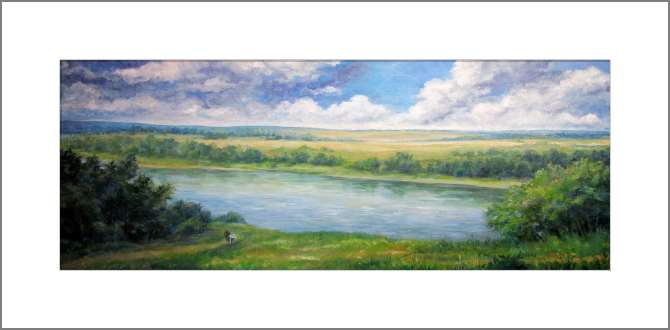 Картины, фото с паспарту The series of summer пейзаж_1