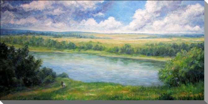 Купить и печать на заказ Картины на пластике, пеноркартоне На высоком берегу