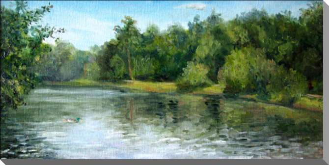 Купить и печать на заказ Картины на пластике, пеноркартоне Летняя река