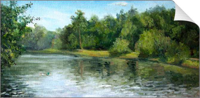 Купить и печать на заказ Картины на холсте Летняя река