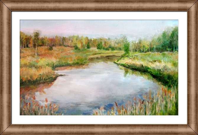 Купить и печать на заказ Картины на холсте Весенняя река