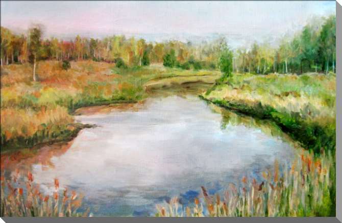 Купить и печать на заказ Картины на пластике, пеноркартоне Весенняя река