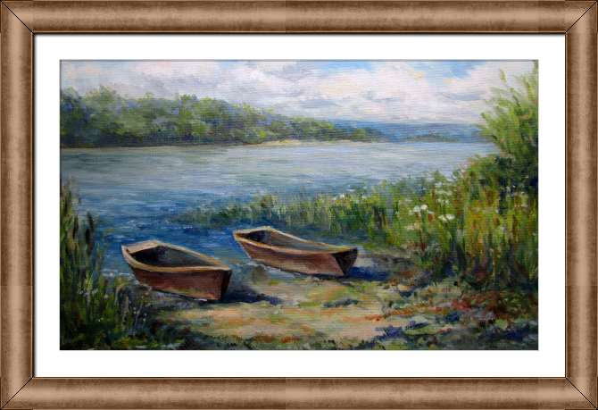 Купить и печать на заказ Картины на холсте Две лодки