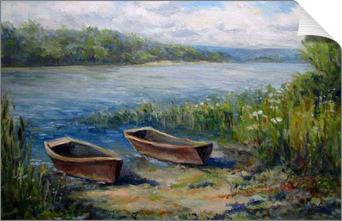 Купить и печать на заказ Картины на холсте Две лодки