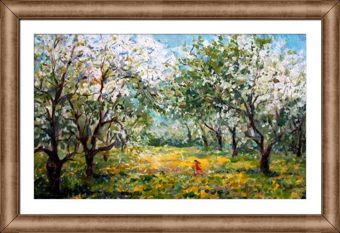 Купить и печать на заказ Картины на холсте Яблоневый сад