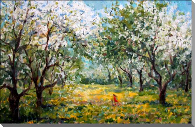 Купить и печать на заказ Картины на пластике, пеноркартоне Яблоневый сад