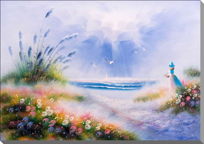 Купить и печать на заказ Картины на пластике, пеноркартоне Девушка у моря