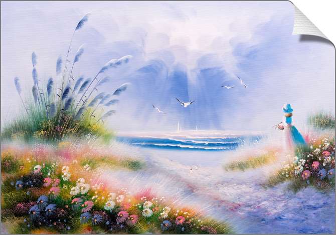 Купить и печать на заказ Картины на холсте Девушка у моря