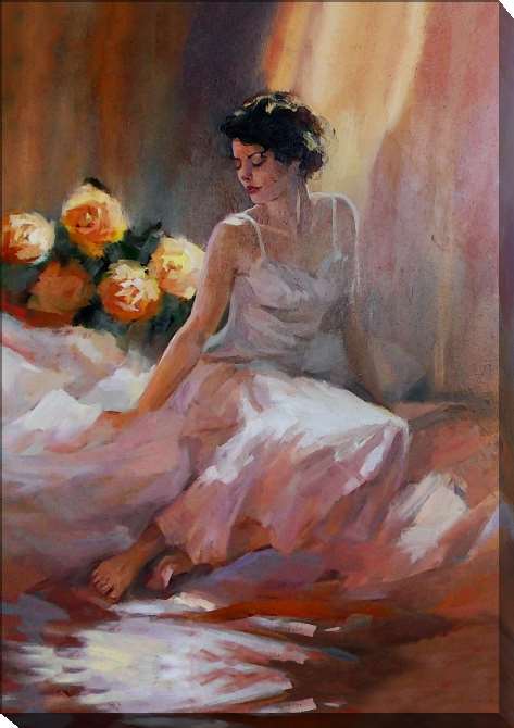 Paintings on canvas A series of romantic women's образ_5