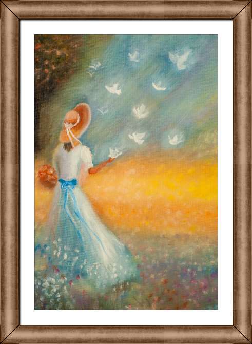 Картины в рамке, багете A series of romantic women's образ_6