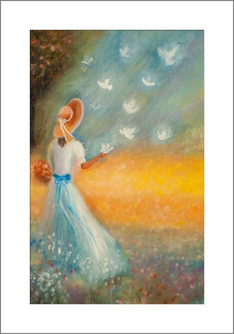 Картины, фото с паспарту A series of romantic women's образ_6