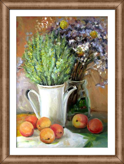 Купить и печать на заказ Картины на холсте Натюрморт с абрикосами