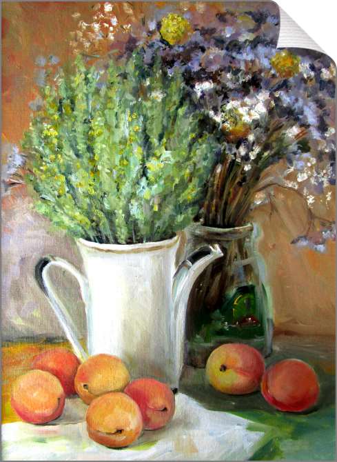 Купить и печать на заказ Картины на холсте Натюрморт с абрикосами