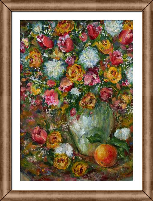 Купить и печать на заказ Картины на холсте Розы и астры