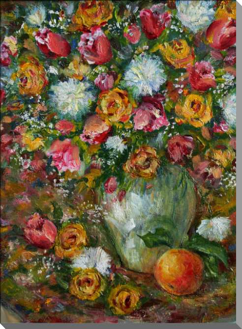 Купить и печать на заказ Картины на пластике, пеноркартоне Розы и астры